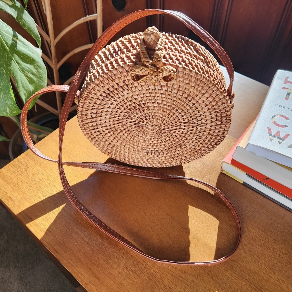 Round Woven Rattan Bag